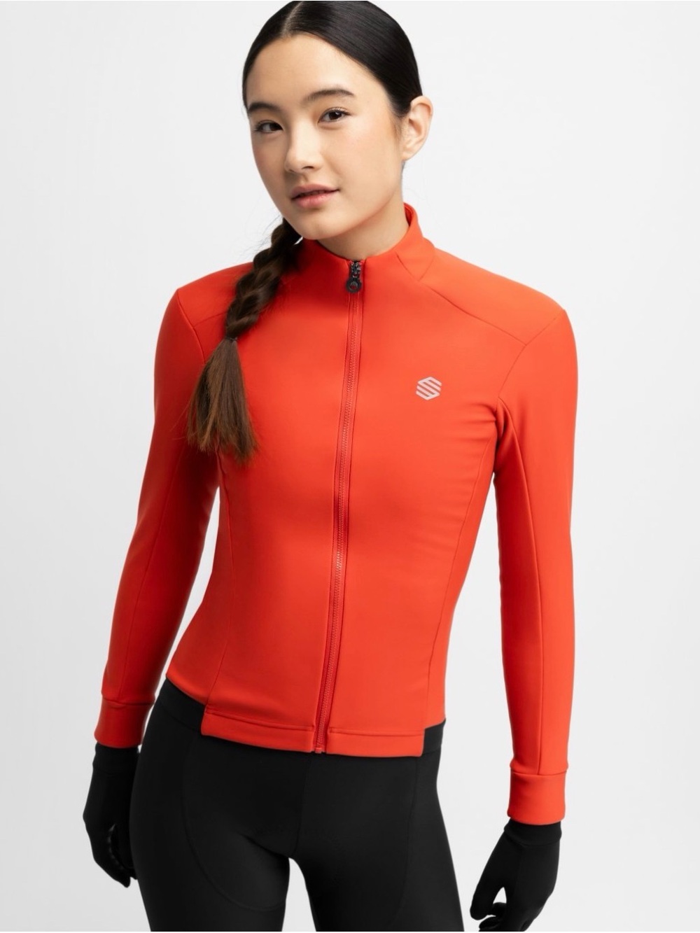 Siroko J1-W Plange women's cycling jacket red softshell finish. Red Full-Zip  S